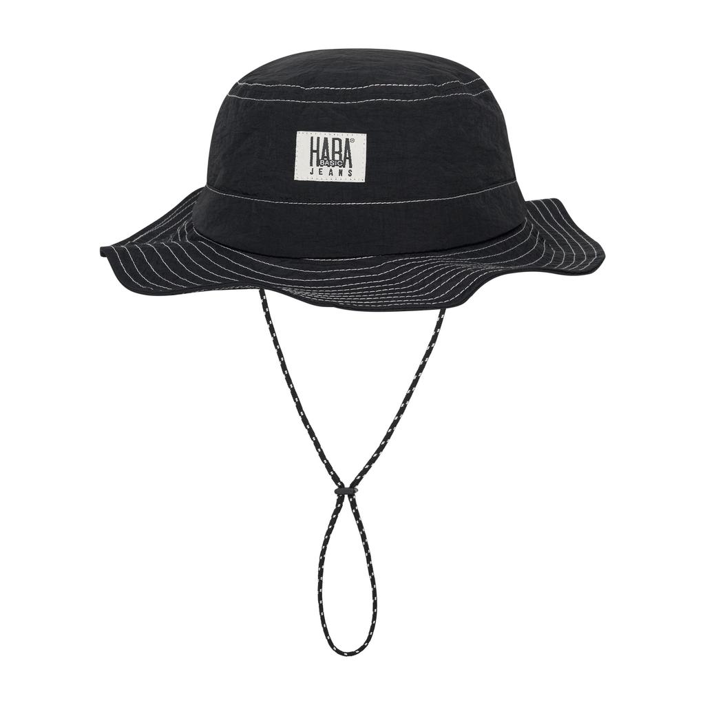 HARA Bucket Hat หมวก ทรง Camper ผ้าร่ม สีดำ พร้อมสายปรับขนาด Free size HMAC-0035-02