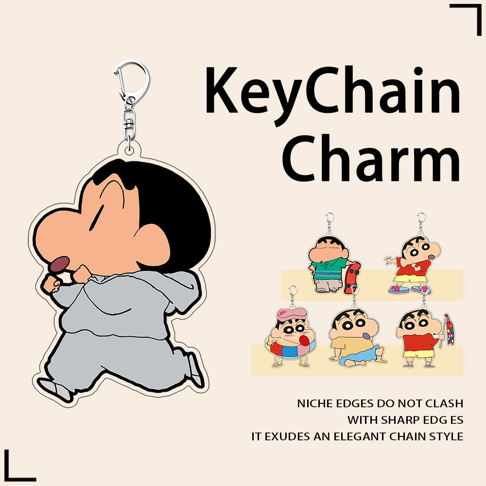 พวงกุญแจ อะคริลิก Crayon Shinchan ยาว 6 ซม. กว้าง 6 ซม