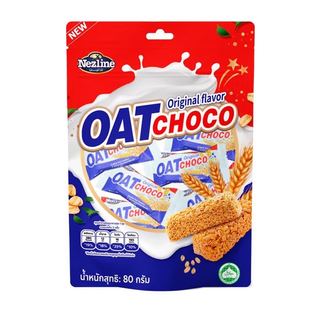 🐙 เนสไลน์ ข้าวโอ๊ตอัดแท่งรสดั้งเดิม80 กรัม 🐟 NEZLINE OAT CHOCO ORIGINAL FLAVOR 80 G. 🐞   🐒