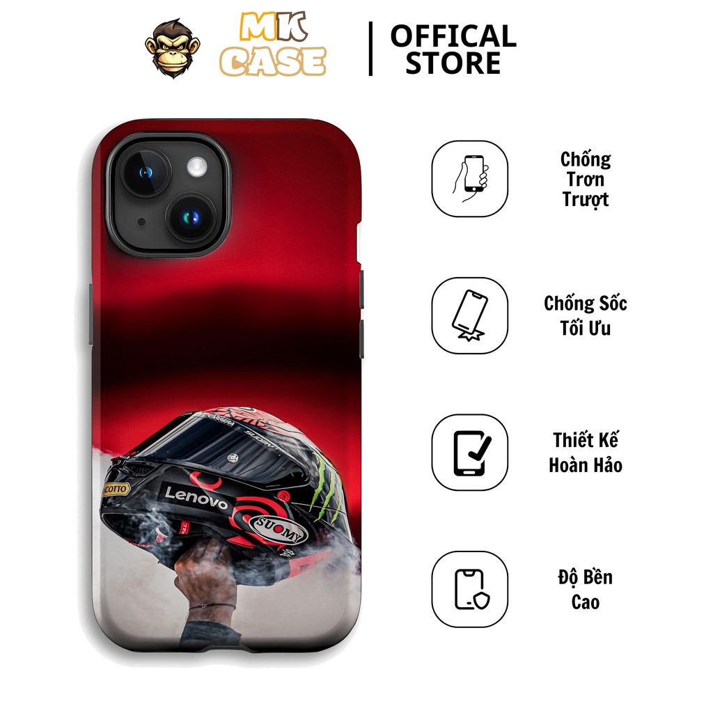 Lenovo Suomy Racing Helmet iPhone CASE สีแดงสีดํา MK CASE iPhone 11 12 13 14 15 16 Pro Max Plus