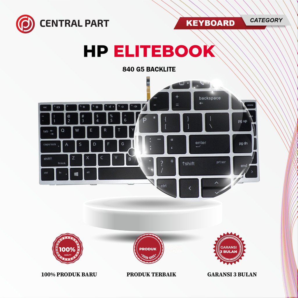 คีย์บอร์ดเรืองแสง HP Elitebook 840 G5