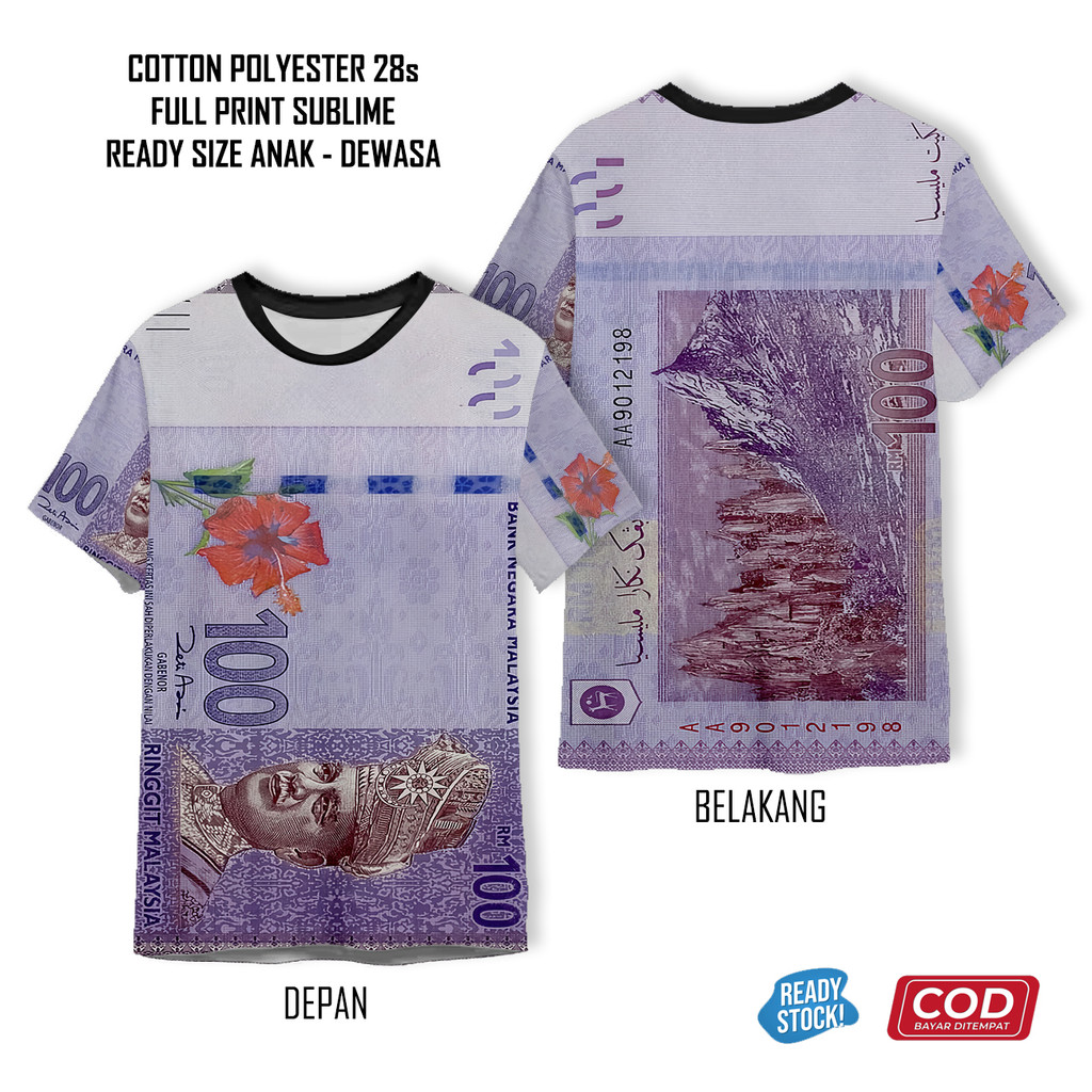 เสื้อยืดเงิน Ringgit มาเลเซียพิมพ์ลายเต็มสุดเท่ | เสื้อผ้า 3D Unisex สําหรับเด็กและผู้ใหญ่ - Sarana3