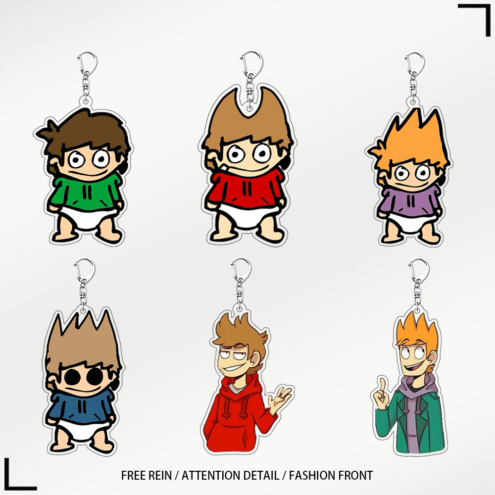 ส่งจากไทย พวงกุญแจ อะคริลิก Eddsworld การ์ตูน ลายชัด