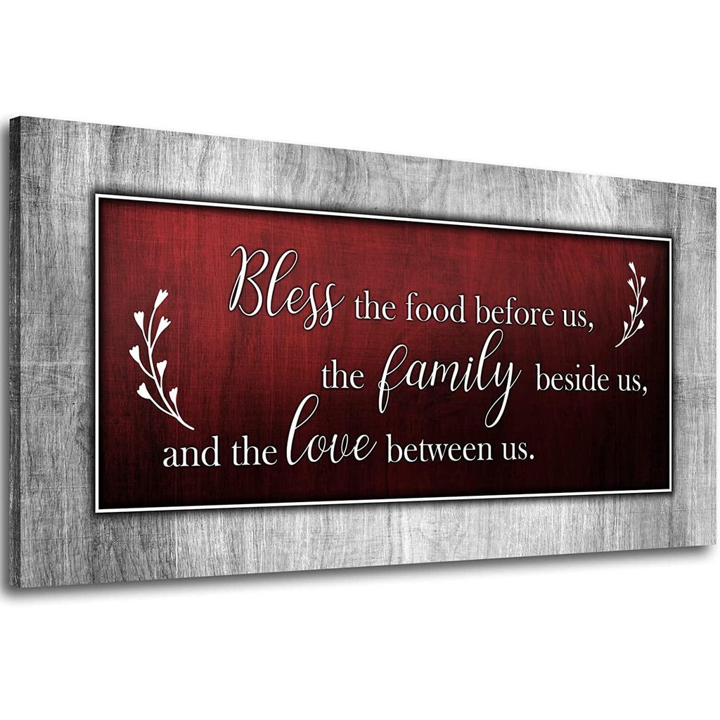 Christian Wall Art สําหรับห้องนั่งเล่นห้องรับประทานอาหาร Art Wall Decor คําคมผ้าใบ Wall Art Bless อา