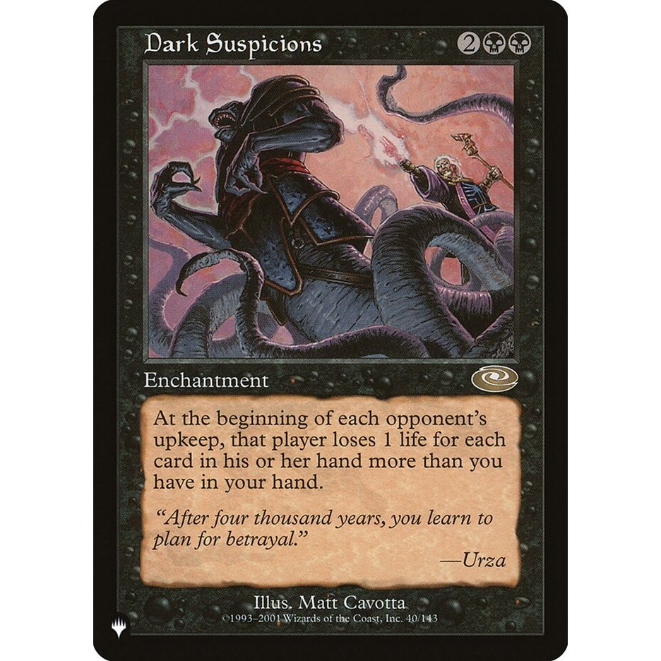 Dark Suspicions การ์ด Magic the Gathering [MTG] ของแท้