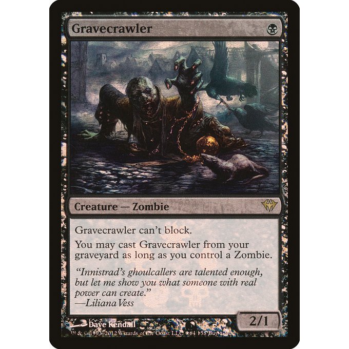 เวทมนตร์: The Gathering - Dark Ascension Promos - Gravecrawler (64p) ฟอยล์