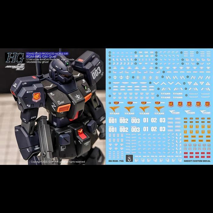 ใหม่ BRG HGUC RGM-79Q GM QUEEL WATER DECAL GHOST CUSTOM