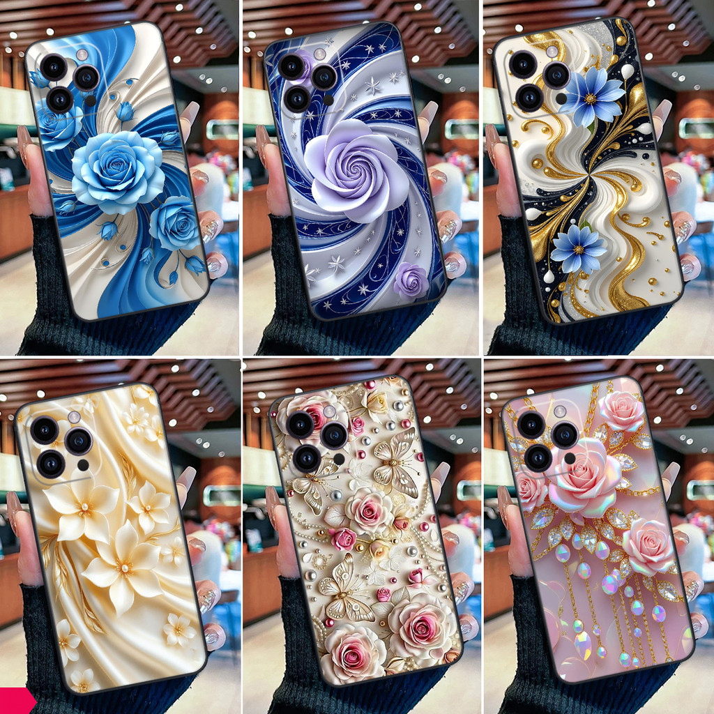 เคส Iphone 13-IPHONE 13 PRO-IPHONE 13 PRO MAX-IPHONE 13 MIN พิมพ์ลายหรูหรา สวยงาม ลายดอกไม้คุณภาพสูง