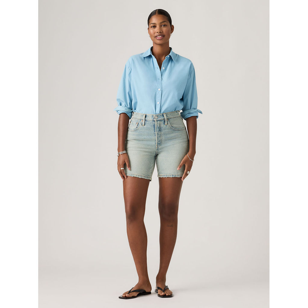 กางเกงขาสั้น Levi's® Women's 501® Original High-Rise Mid-Thigh Jean Shorts