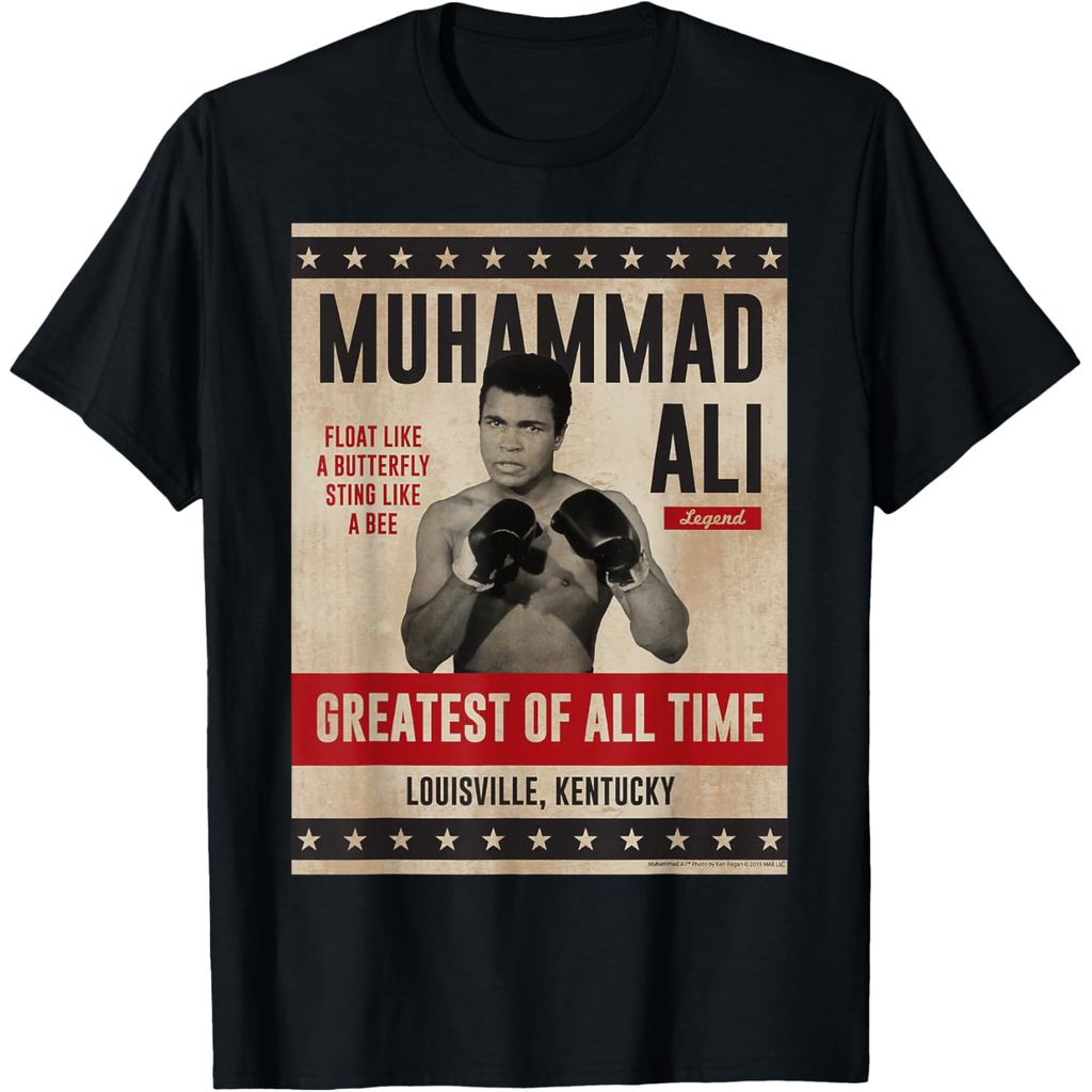 เสื้อยืดผ้าฝ้ายผู้ชาย Muhammad Ali - Ali Poster T-Shirt