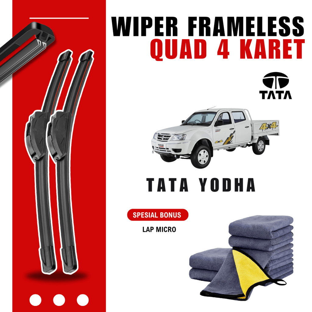 Tata Yoha Quad ที่ปัดน้ําฝนกระจกรถยนต์ฟรีผ้าไมโครไฟเบอร์