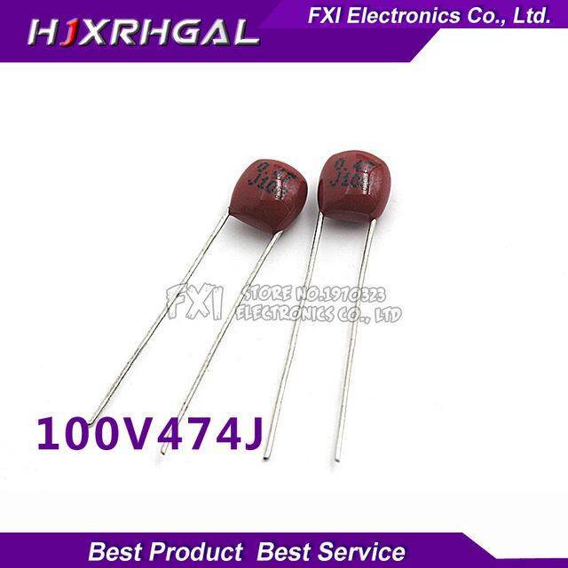 10pcs 100V474J 0.47UF 5% Pitch 5 มม.470nf 474 100V CBB Polypropylene film Capacitor ใหม่