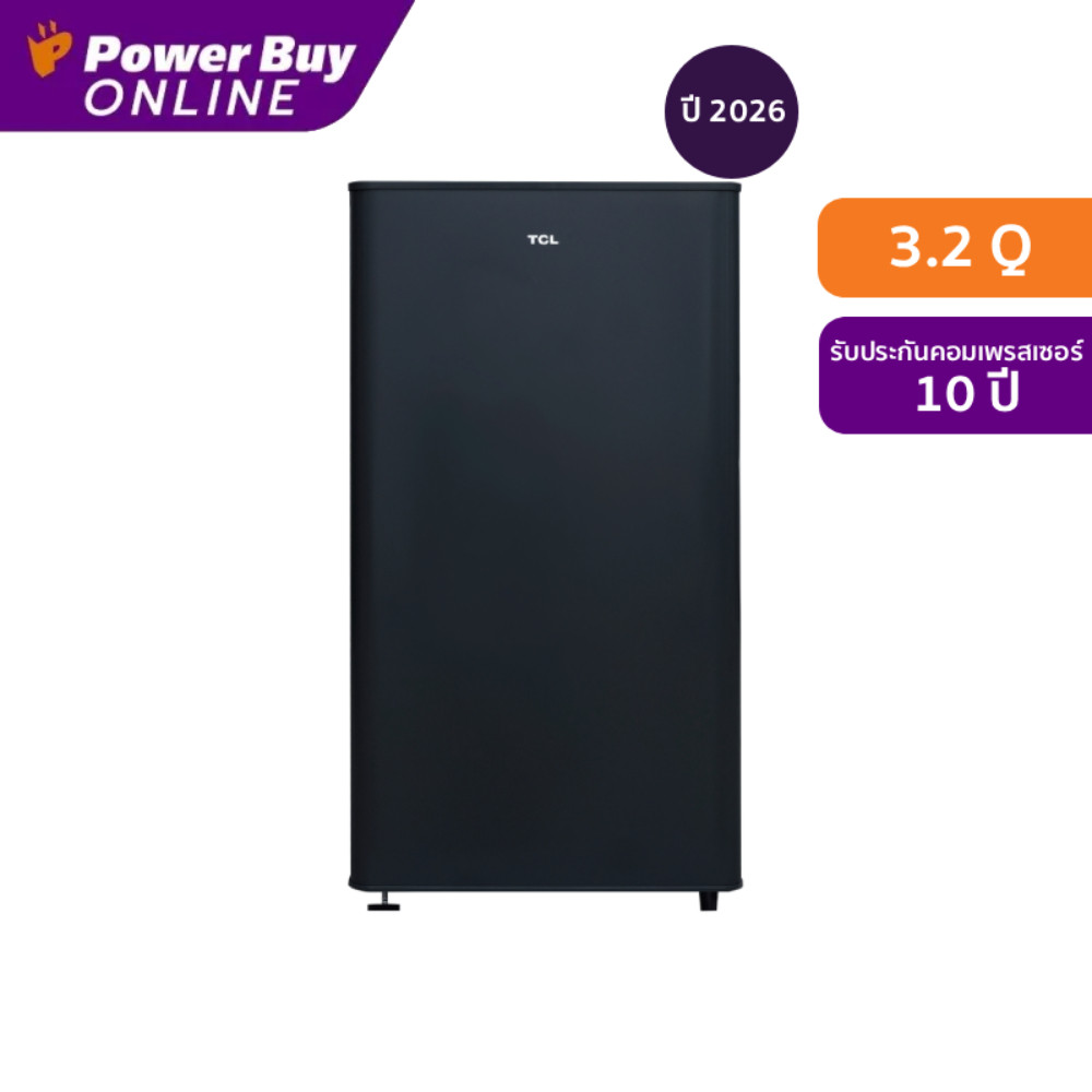 TCL ตู้เย็น 1 ประตู 3.2 คิว (สีดำ) รุ่น RT09XFSDB