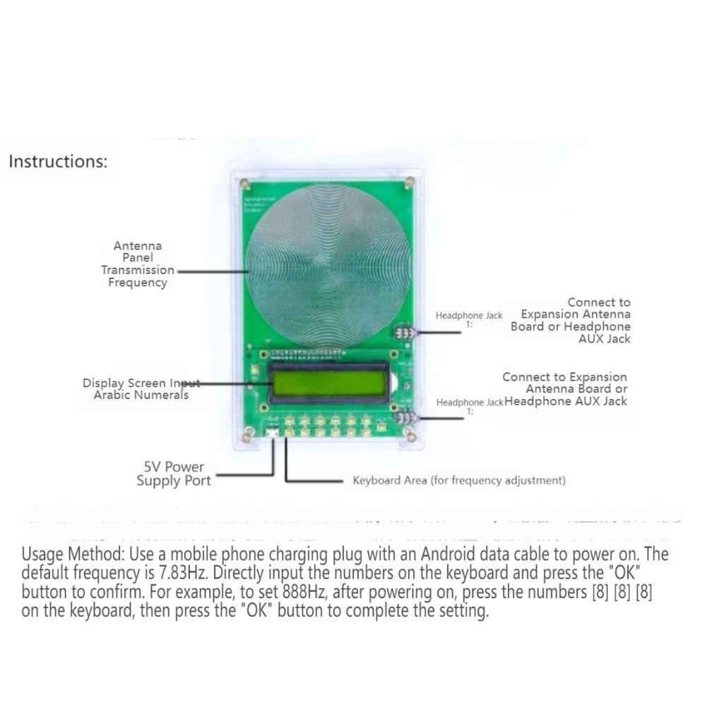 [มาใหม่]0.1Hz~99999Hz ความถี่ปรับได้สําหรับ SCHUMANN Wave พร้อมเสาอากาศขยาย