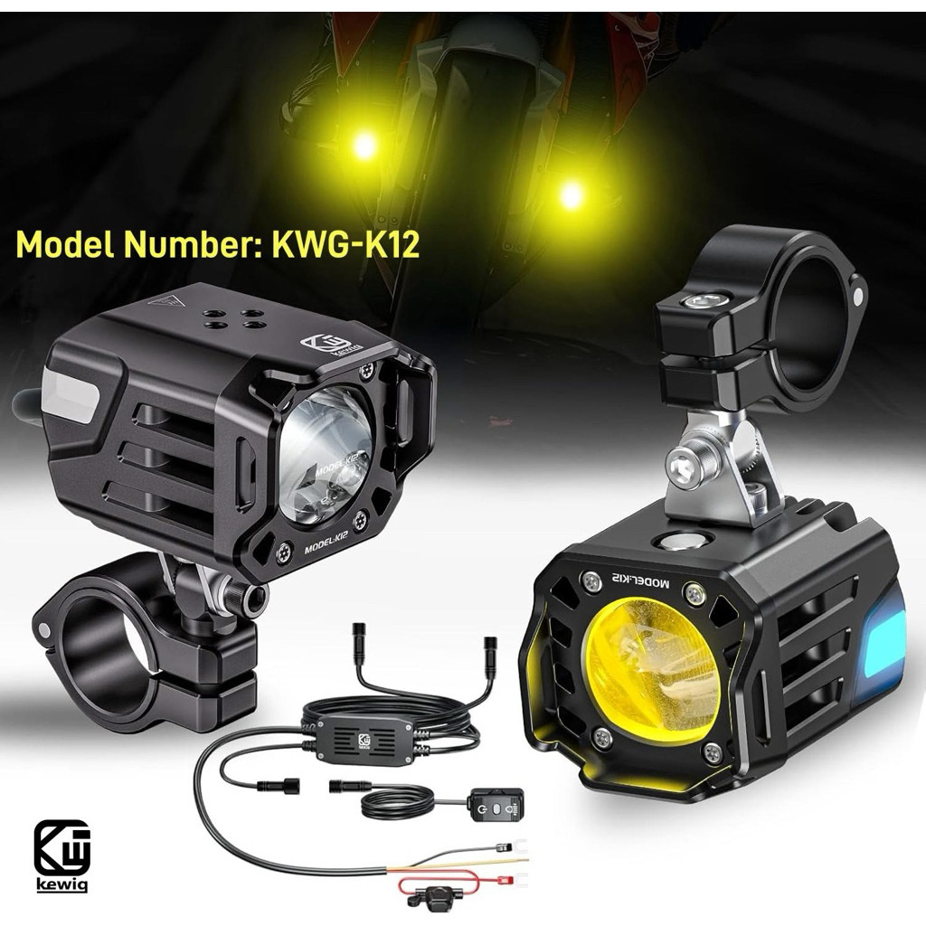 ส่งด่วน⚡️⚡️Kewig K12 Box Set Spotlight ไฟสปอร์ตไลท์มอเตอร์ไซด์ 90W ครบชุดพร้อมติดตั้ง ( สินค้ารับประ