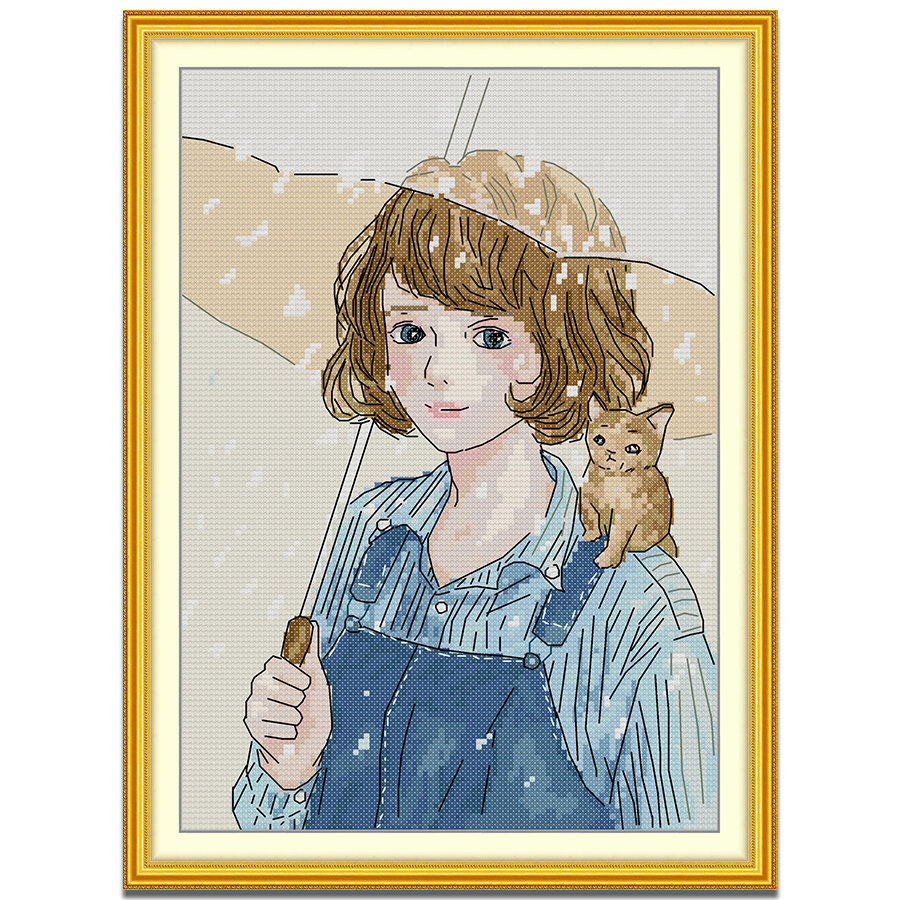 ปักครอสติส แมว สาว ตัวละคร ปักครอสติช 14/11CT