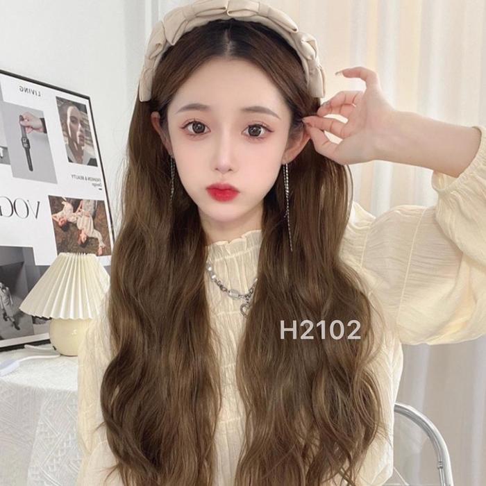 AEGYOSHOPPE - H2102 วิกผมที่คาดผมเกาหลี 60 ซม. สไตล์เกาหลี Aesthetic Premium Fiber CMM วิกผมผู้หญิง,