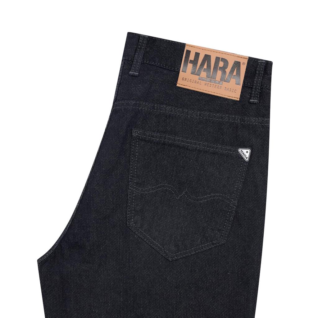 HARA Twill Regular Fit Jeans กางเกงยีนส์ มิดไนท์ดำ ด้ายเทา ผ้าลายสอง กระบอกใหญ่ 8.5 นิ้ว Midnight Classic HMR1-9102-02