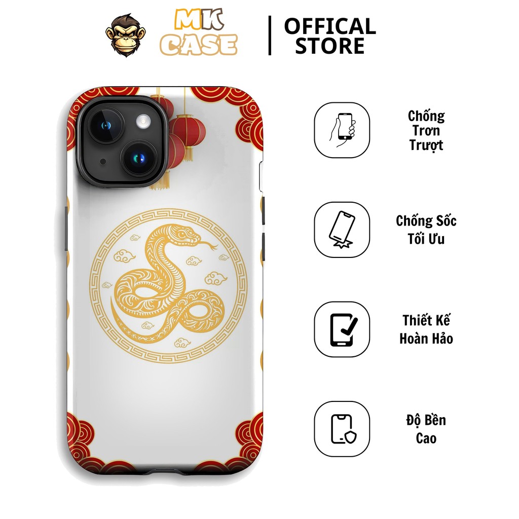 MK CASE IP 11-16 Pro Max Luxury กันกระแทก Lucky Golden Snake iPhone CASE
