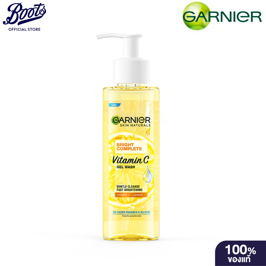Garnier Gnr Skin Nat Br Com Vit C Gel Wash 120Ml การ์นิเย่ สกิน แนเชอรัล ไบรท์ คอมพลีต วิต ซี เจล วอ