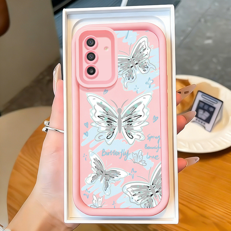SAMSUNG HPเคสโทรศัพท์สําหรับSamsung A17 4G A17 5G M17 5G F17 5GกรณีCerabohผีเสื้อArtกรณีซิลิโคนCesin