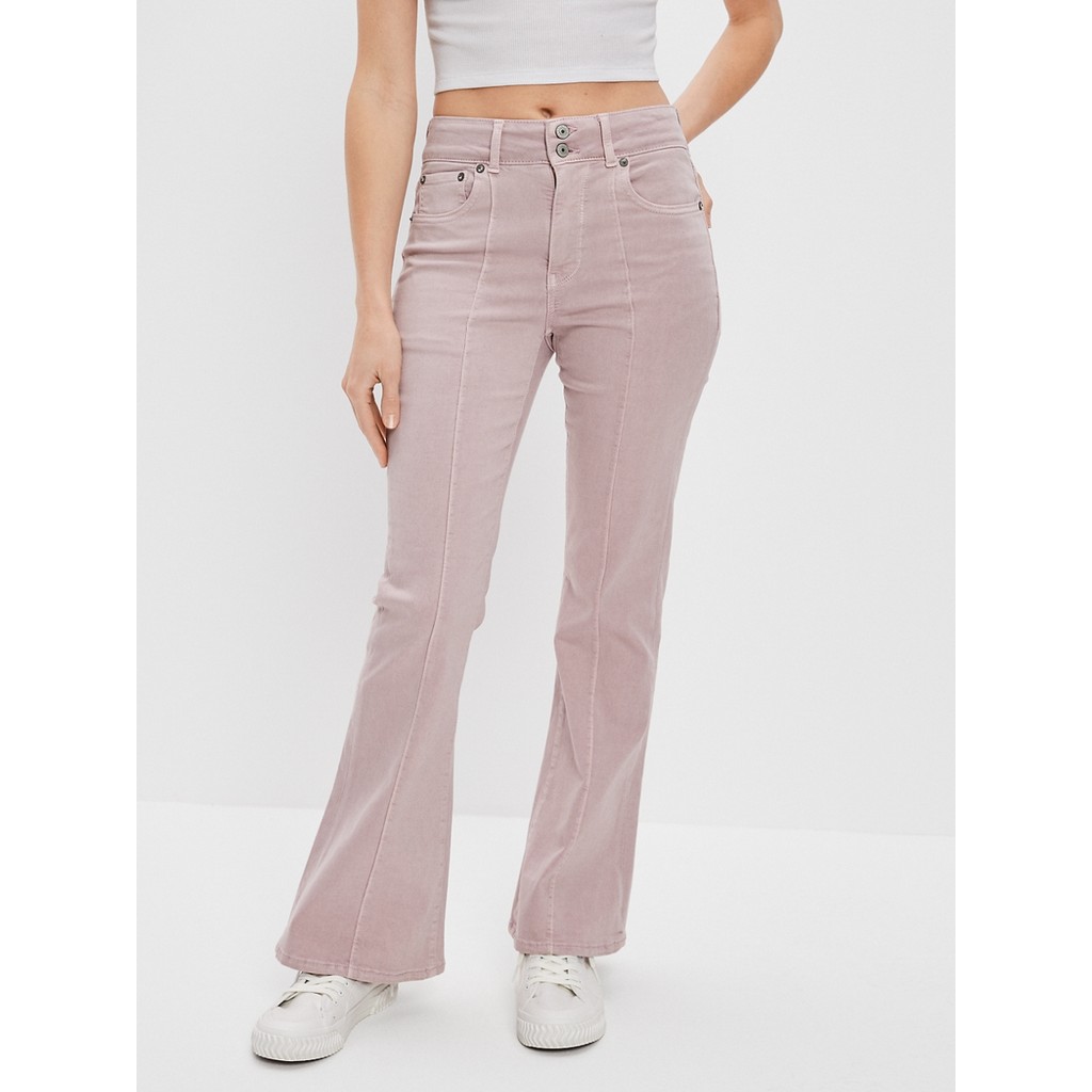 American Eagle กางเกงยีนส์ผู้หญิง SHR FLARE สี LILAC ICE - 043-4881-575