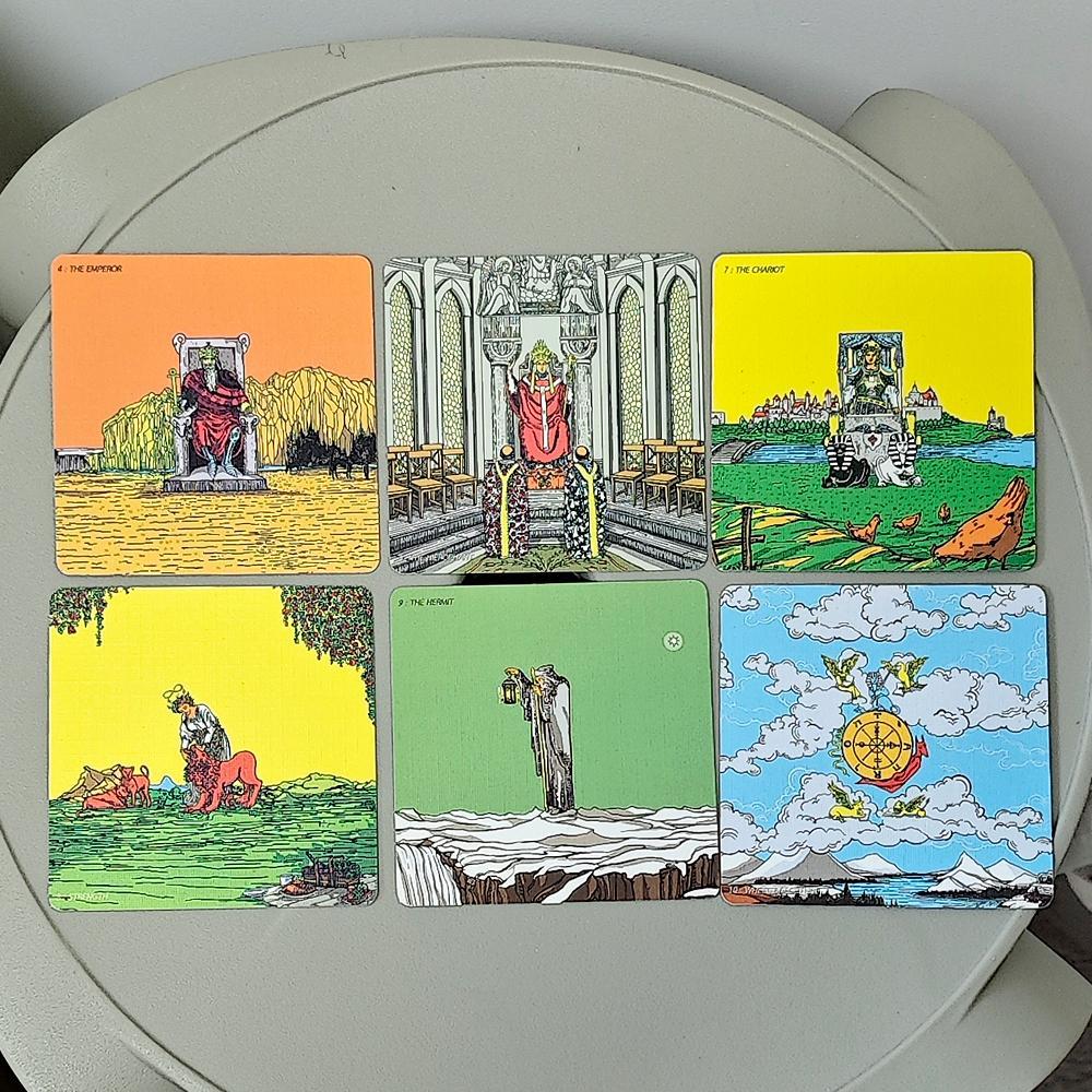 RWS มุมกว้าง Tarot 7*7 ซม., 78 ชิ้นการ์ด + การ์ดกรอบพิเศษ 2 ใบพิมพ์บน 350GSM Double-embossed Cardstock ราคา ถูกที่สุด ดีลบีเคเค แกลเลอรีภาพที่ 7