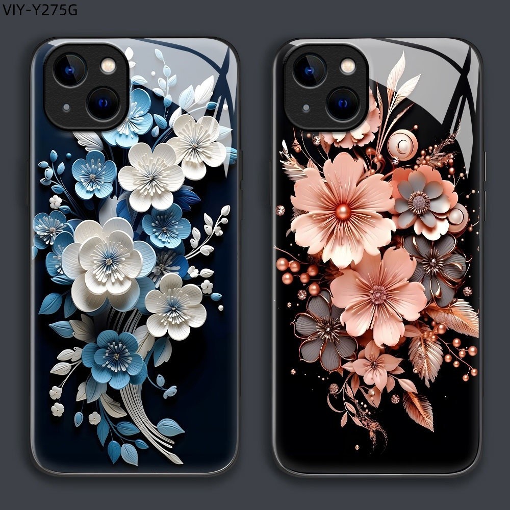 เคส For VIVO Y36 Y35 Y33S Y33T Y31 Y30 Y30i Y28 Y28S Y27S Y27 4G 5G เคสโทรศัพท์ เคสวีโว่ เคสแข็ง Phone Glass Case BLK