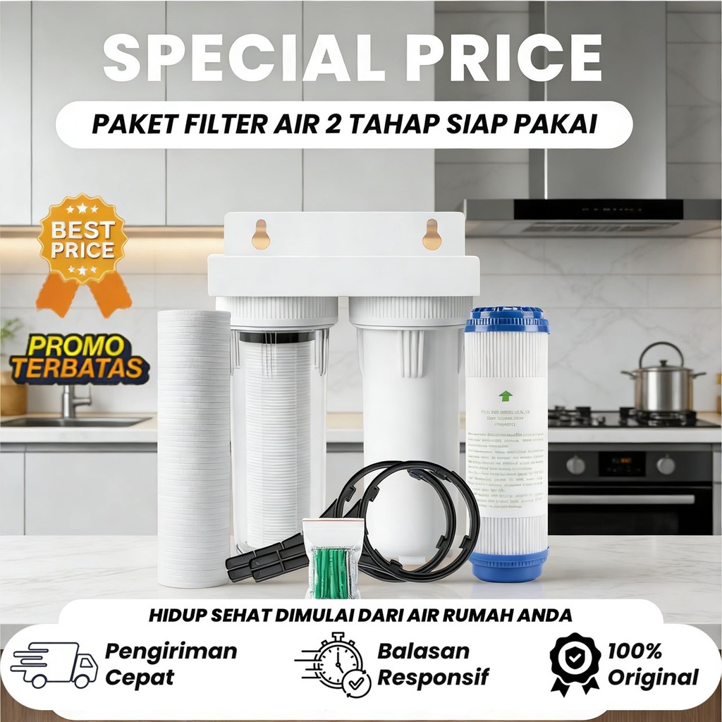 แพ็คเกจกรองน้ํา WELL/PDAM 2 STAGE FILTER / HOUSING FILTER 10" (PPF & UDF)