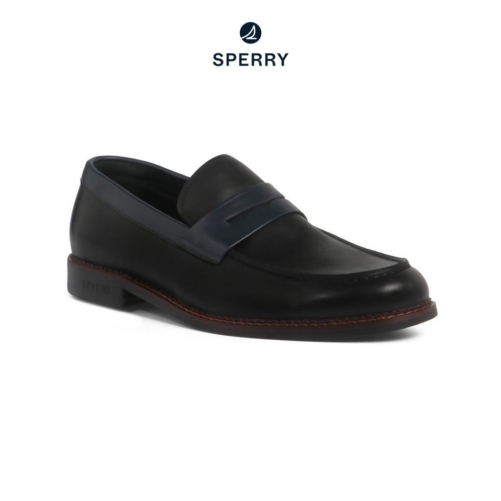 SPERRY SEA BREEZE PENNY LOAFER รองเท้าโลฟเฟอร์ ผู้ชาย สีดำ กรม ( FLT - STF25FW3F01005 )