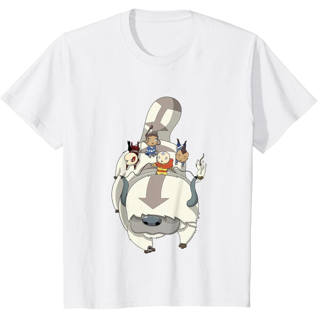 เสื้อยืดสีเหลืองอําพันสําหรับเด็กและผู้ใหญ่ 24 วินาที Avatar The Last Airbender Appa Flight เสื้อยืด