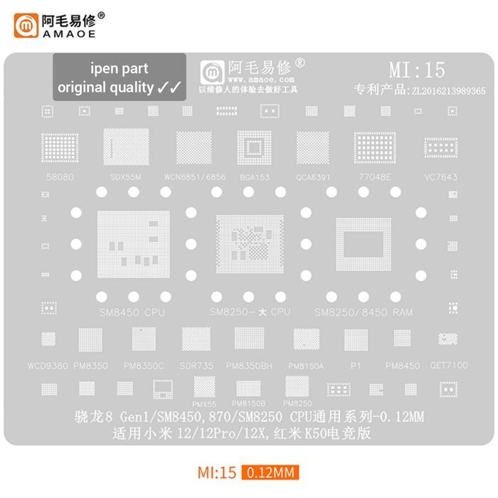 Wcd9380 Sm8450 Mi15 Amao แผ่นลายฉลุ Bga ดั้งเดิม Wcn6851