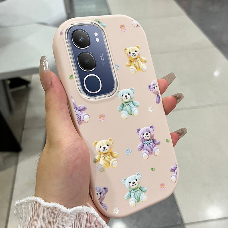 เคสสำหรับ VIVO Y19s Y29 5G เคสโทรศัพท์หมีแมวขนมหวานกันกระแทกกลมและอ้วน