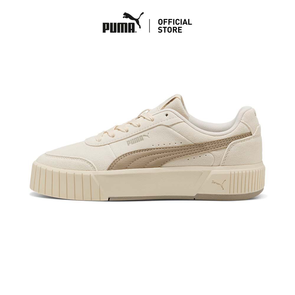 PUMA Basics รองเท้าผ้าใบหนังกลับ Carina Mia สำหรับผู้หญิง สีขาว - 40263801