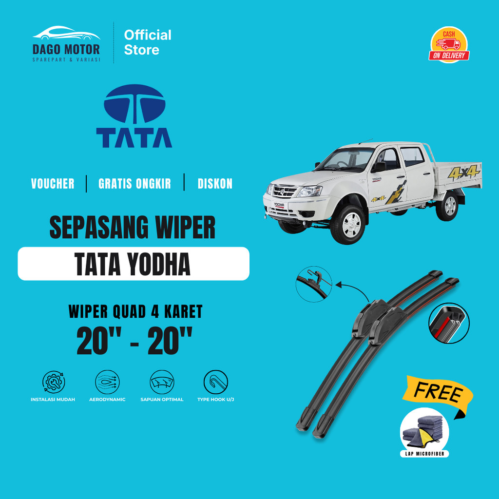 Tata Yoha Quad ที่ปัดน้ําฝนกระจกรถยนต์ฟรีผ้าไมโครไฟเบอร์