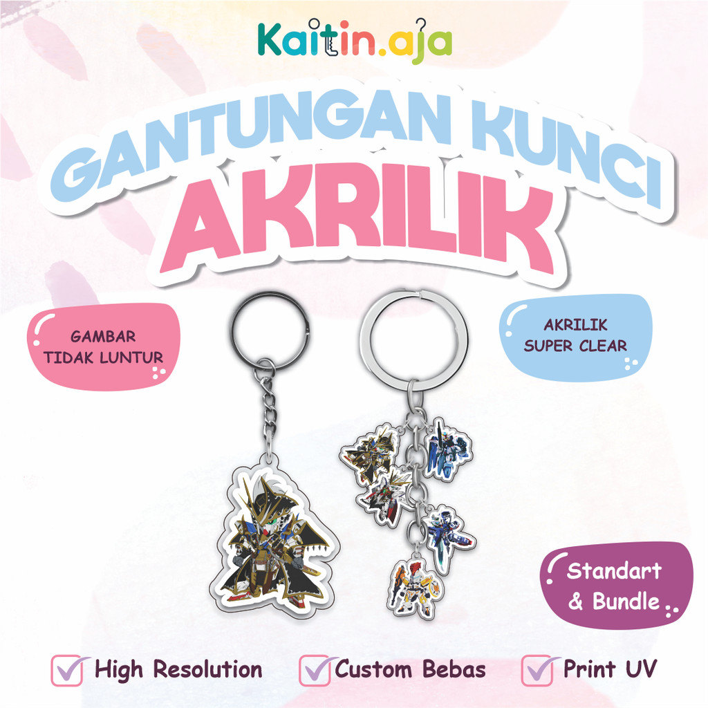 GANTUNGAN CHIBI GUNDAM พวงกุญแจทรงกลมอะคริลิค