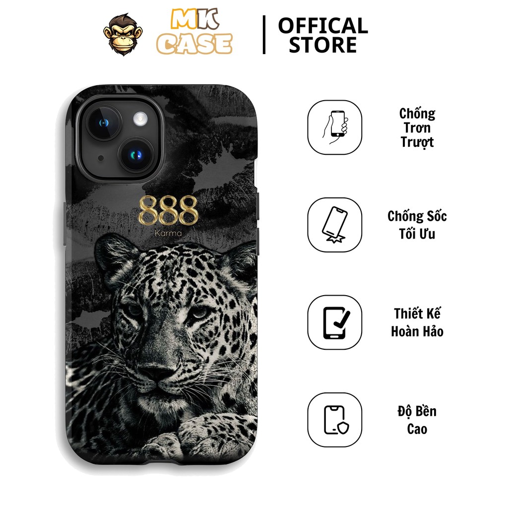 Karma 888 Jaguar iPhone CASE สีดําและสีขาวหรูหรากันกระแทก MK CASE Full Line