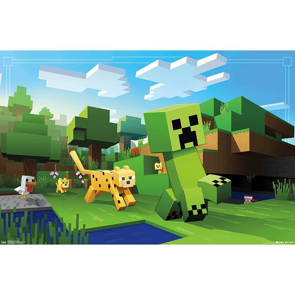 Minecraft Ocelot Chase โปสเตอร์ติดผนัง