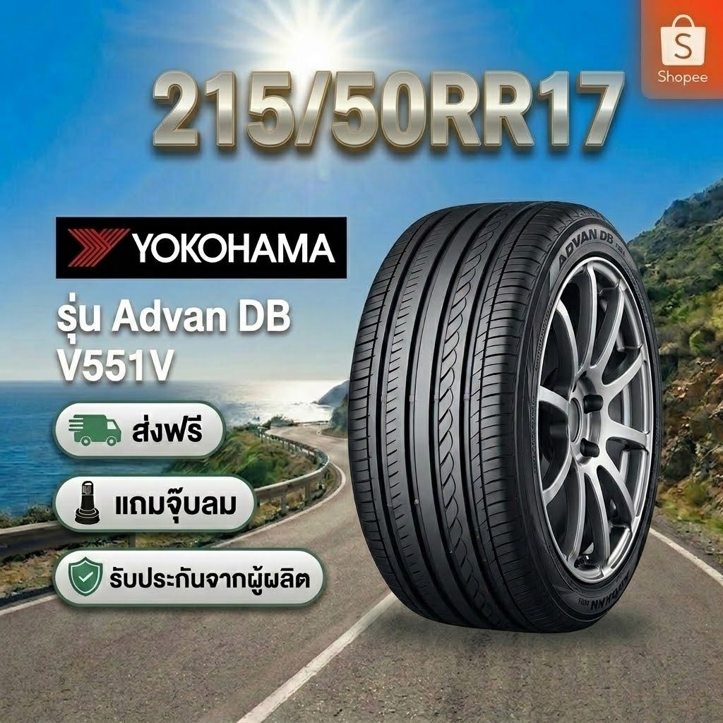 215/50R17YOKOHAMA ADVAN dB Decibel V551 ยางใหม่ 1 เส้น ปี 2026