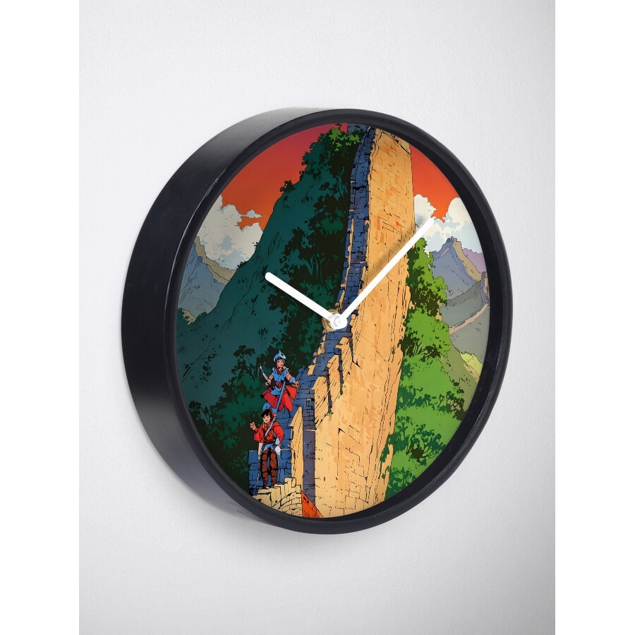 Deco Clock - Great Chinese Wall Retro Anime Girl China 80s Vintage Travel Clock