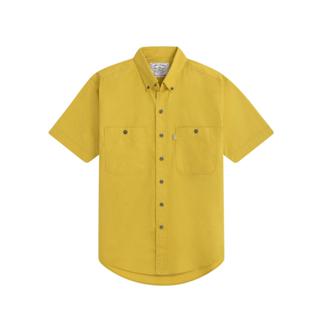 HARA เสื้อเชิ้ต แขนสั้นกระเป๋าคู่ (สีเหลืองมัสตาร์ด และ สีเท…