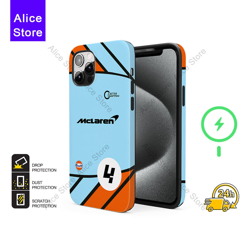 Gulf Lando Norris 4 F1 เคสโทรศัพท์สําหรับ iPhone 17 Pro Max / iPhone 16 Pro Max / 15 Pro Max / 13 เค