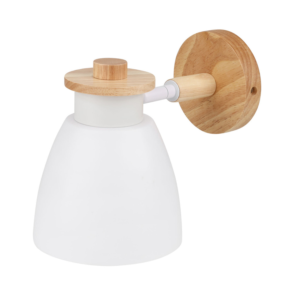 โคมไฟผนังพลาสติก E27x1 LUZINO รุ่น SK2516/1W สีขาว - ไม้