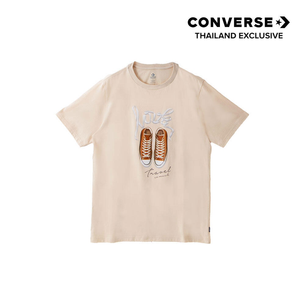 CONVERSE เสื้อ LOVE TRAVEL CHUCK 70 TEE CREAM 1230017BU_S6CMXX