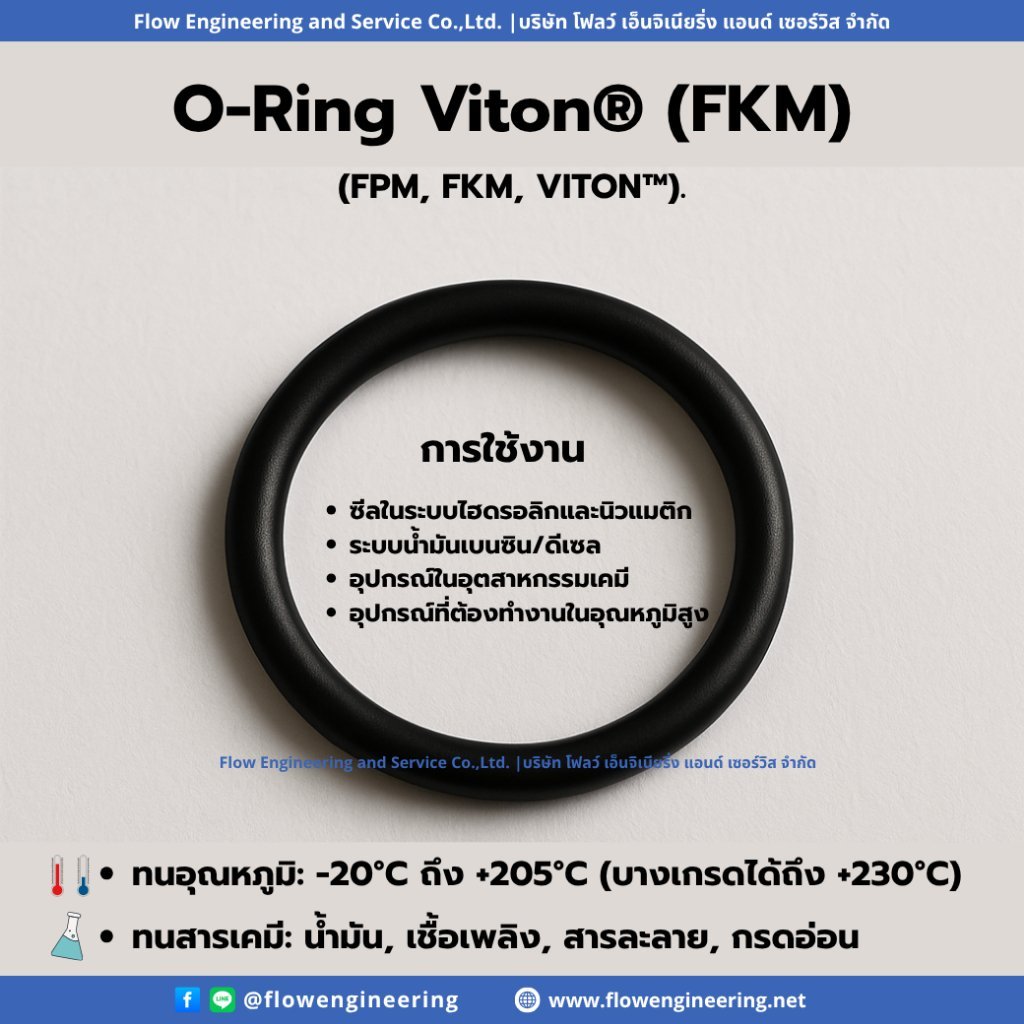 โอริง VITON โต 2.46 mm ID 17.93-17.93 | O-Ring Viton FKM CS 2.46 ID 17.93-17.93 mm