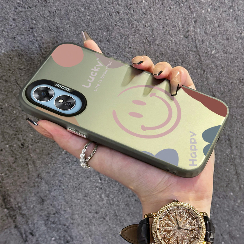เคสสำหรับ OPPO A17 A17K A16 A16s A54s A16K A16E A15 A15s A35 เคสโทรศัพท์สร้างสรรค์รอยยิ้มป้องกันการตกกันกระแทก