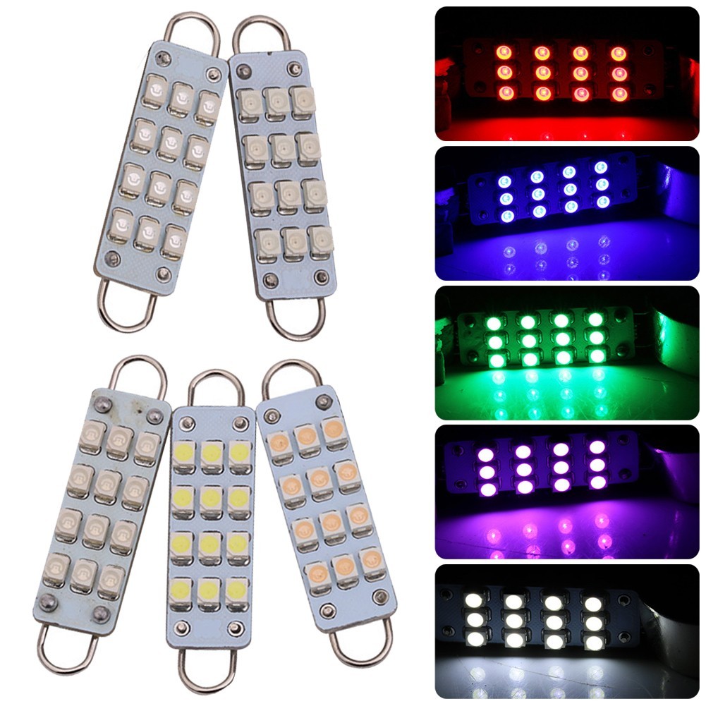[Ele&Low Price]10x561 562 567 LED 12SMD 44mm Hard Loop แผนที่ภายในโดมประตู Trunk หลอดไฟ