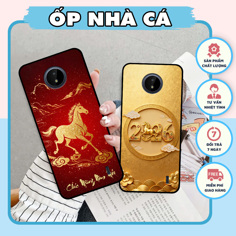เคส Nokia 3.4 / G10 / C20 / C30 / C21 Plus พร้อมนําโชคปีใหม่ 2026 พิมพ์ม้า