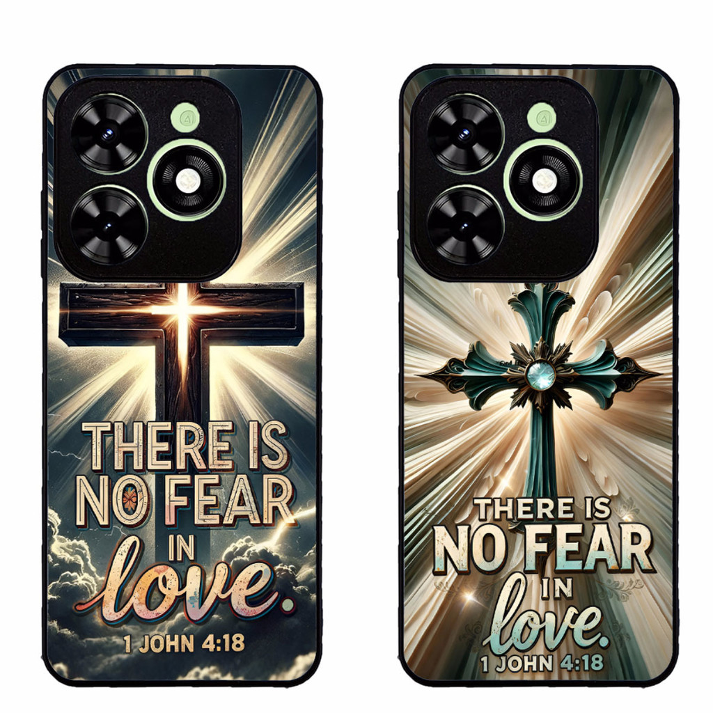 เคสโทรศัพท์สําหรับ Tecno Spark Go 2024 Infinix Smart 8 Pro Hot 40i Bible verse 1 John 4 18 ความงามสี