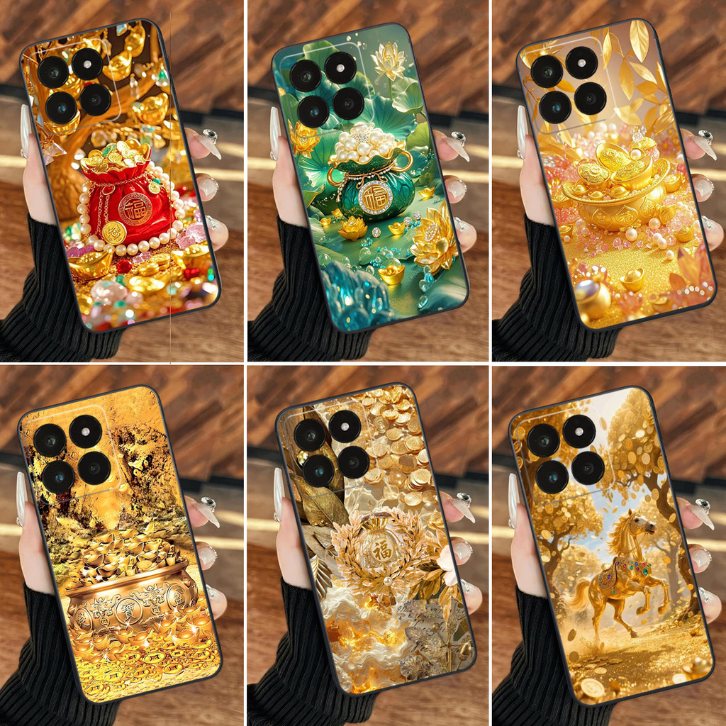 เคส Xiaomi 14 / Xiaomi 14T / Xiaomi 14T PRO / Xiaomi 14 Pro รูปทรงเหมือนกระเป๋าโชคลาภ ม้าสีทอง นําโช